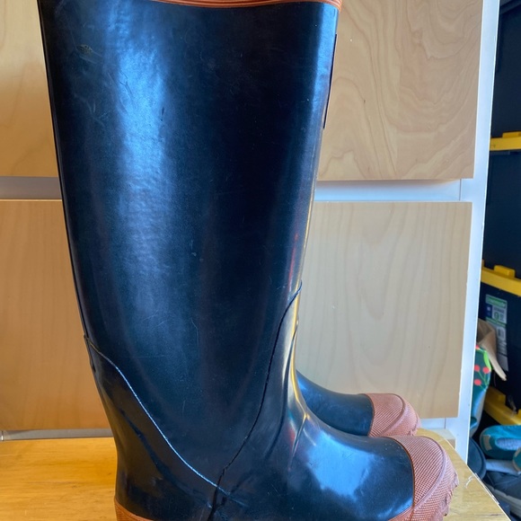 Eagle Claw Mens Black Rubber Steel Shank Rain Boots Waterproof Size 7 - Picture 2 of 9